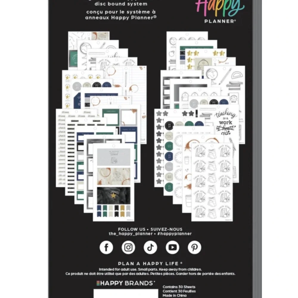NWT-The Happy Planner VALUE PACK STICKERS - BIG- Here We Go Again Teacher